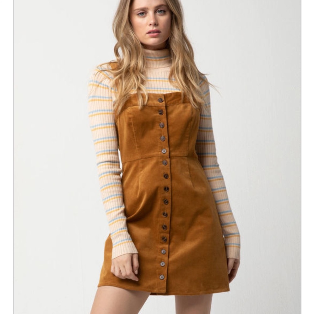 Corduroy Button Front Dress